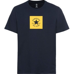 Niebieski t-shirt Converse z bawełny w młodzieżowym stylu z krótkim rękawem