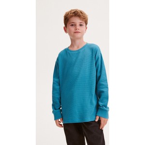 Niebieska koszulka dziecięca Reserved z bawełny z długim rękawem dla chłopców