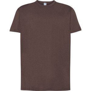 Brązowy t-shirt jk-collection.pl z krótkim rękawem w stylu casual