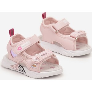 Różowe buty dziecięce letnie born2be ze skóry dla dziewczynek