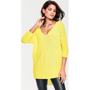 Żółty sweter Heine z bawełny w stylu casual