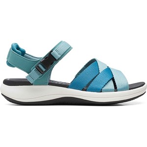 Niebieskie sandały Clarks z klamrami z tkaniny w stylu casual