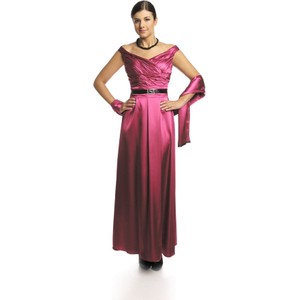 Sukienka Fokus z dekoltem w kształcie litery v maxi rozkloszowana