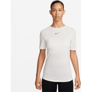 Bluzka Nike z wełny z okrągłym dekoltem z krótkim rękawem