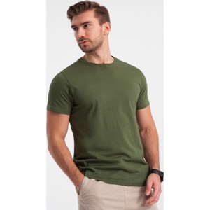 Zielony t-shirt Ombre z bawełny w stylu casual