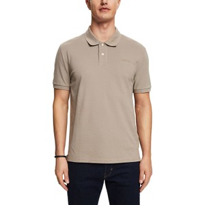 Brązowy t-shirt Esprit z krótkim rękawem w stylu casual z bawełny