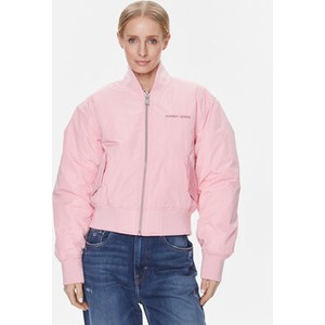 Różowa kurtka Tommy Jeans krótka bez kaptura