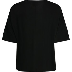 Czarna bluzka Persona by Marina Rinaldi z krótkim rękawem w stylu casual
