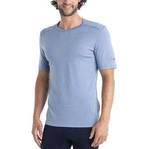 Niebieski t-shirt Icebreaker w sportowym stylu z wełny