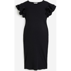 Czarna sukienka H & M z krótkim rękawem