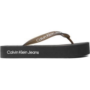 Czarne klapki Calvin Klein w stylu casual na platformie