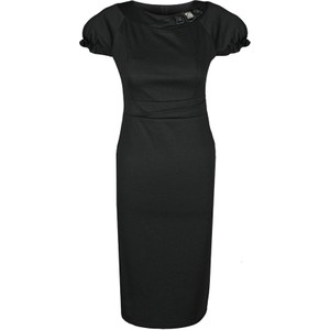 Czarna sukienka Fokus z krótkim rękawem
