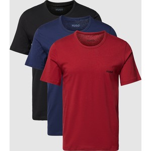 Hugo Boss T-shirt z okrągłym prążkowanym dekoltem w zestawie 3 szt.
