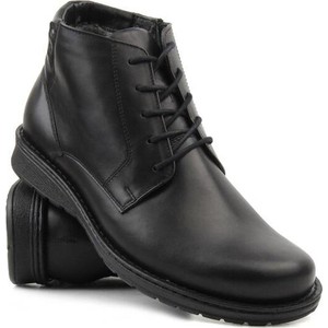 Czarne buty zimowe TAPI sznurowane w stylu casual