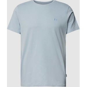 Niebieski t-shirt Blend z bawełny w stylu casual z krótkim rękawem