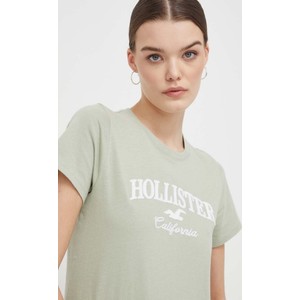 Bluzka Hollister Co. z okrągłym dekoltem z bawełny