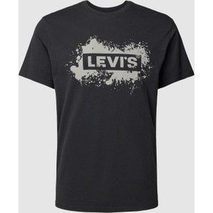 Czarny t-shirt Levis w młodzieżowym stylu z krótkim rękawem