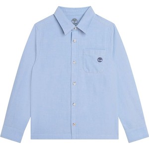Niebieska koszula dziecięca Timberland dla chłopców z bawełny
