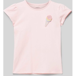 Różowa bluzka dziecięca Name it z bawełny dla dziewczynek