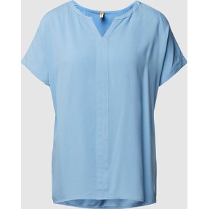 Niebieska bluzka Soyaconcept w stylu casual z krótkim rękawem