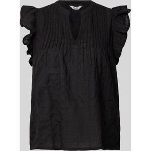 Czarna bluzka mbyM z dekoltem w kształcie litery v z bawełny bez rękawów