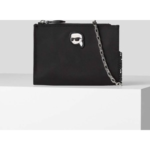 Czarna torebka Karl Lagerfeld mała w stylu glamour matowa