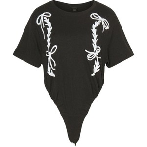 Czarna bluzka Pinko w młodzieżowym stylu z bawełny z okrągłym dekoltem