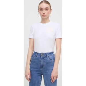 T-shirt Versace Jeans w stylu casual z okrągłym dekoltem