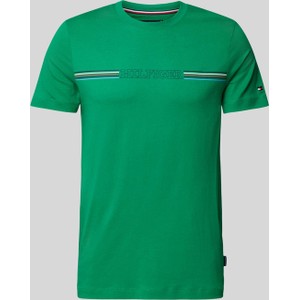 Zielony t-shirt Tommy Hilfiger z nadrukiem z krótkim rękawem