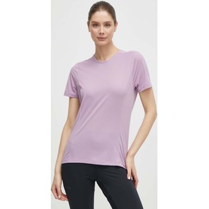 Różowa bluzka answear.com w sportowym stylu z krótkim rękawem