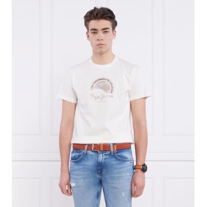 T-shirt Pepe Jeans w młodzieżowym stylu z krótkim rękawem z bawełny