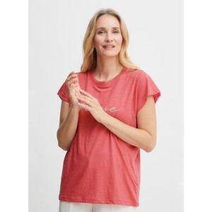 Różowy t-shirt MODIVO z krótkim rękawem w stylu casual z okrągłym dekoltem
