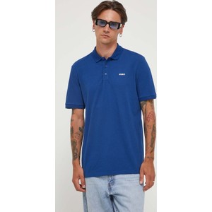 Niebieska koszulka polo Hugo Boss w stylu casual z krótkim rękawem z bawełny