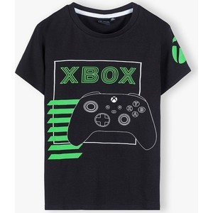 Czarna koszulka dziecięca Xbox z bawełny dla chłopców