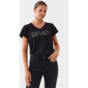 Czarny t-shirt Liu-Jo z krótkim rękawem