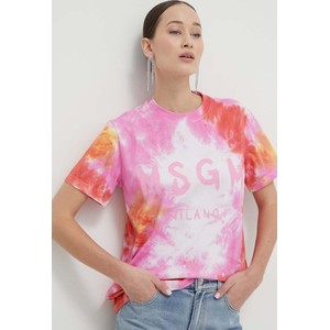 T-shirt MSGM z bawełny w młodzieżowym stylu z okrągłym dekoltem