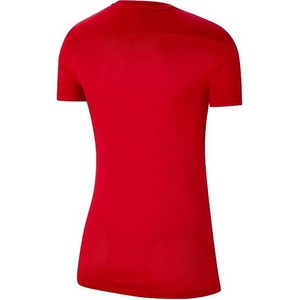 Czerwony t-shirt Nike z krótkim rękawem z okrągłym dekoltem w sportowym stylu