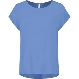 Niebieski t-shirt SUBLEVEL z okrągłym dekoltem z krótkim rękawem