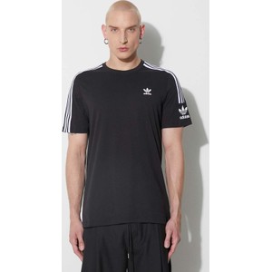 Czarny t-shirt Adidas Originals z krótkim rękawem w sportowym stylu