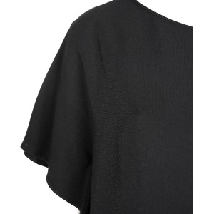Czarna sukienka Trussardi z krótkim rękawem z tkaniny