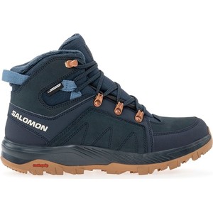 Granatowe buty trekkingowe Salomon z płaską podeszwą