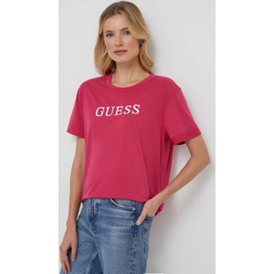 Bluzka Guess w młodzieżowym stylu z okrągłym dekoltem