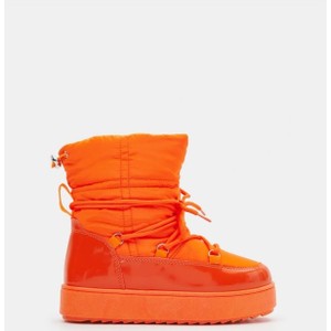 Pomarańczowe buty dziecięce zimowe Sinsay sznurowane
