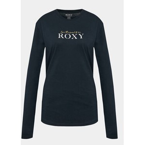 Bluzka Roxy w stylu casual z okrągłym dekoltem z długim rękawem