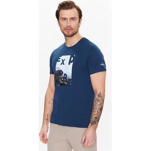 Granatowy t-shirt Regatta z nadrukiem z krótkim rękawem