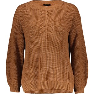 Brązowy sweter More & More w stylu casual z bawełny