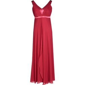 Czerwona sukienka Fokus rozkloszowana z dekoltem w kształcie litery v
