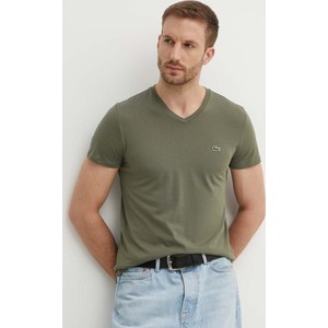 Zielony t-shirt Lacoste w stylu casual z krótkim rękawem