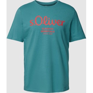 T-shirt S.Oliver z nadrukiem z krótkim rękawem z bawełny