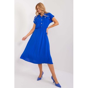 Niebieska sukienka 5.10.15 midi z krótkim rękawem